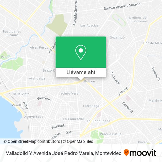Mapa de Valladolid Y Avenida José Pedro Varela