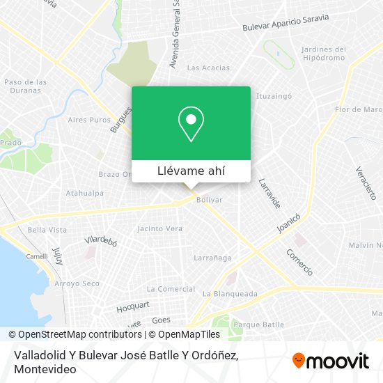 Mapa de Valladolid Y Bulevar José Batlle Y Ordóñez