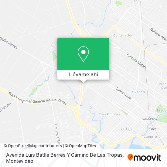 Mapa de Avenida Luis Batlle Berres Y Camino De Las Tropas