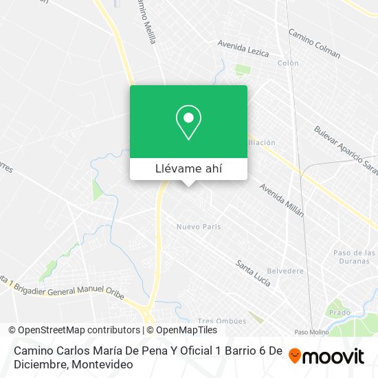 Mapa de Camino Carlos María De Pena Y Oficial 1 Barrio 6 De Diciembre