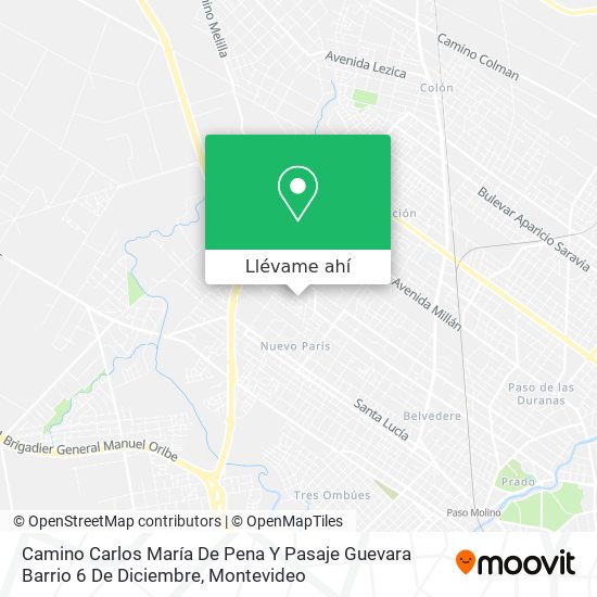 Mapa de Camino Carlos María De Pena Y Pasaje Guevara Barrio 6 De Diciembre