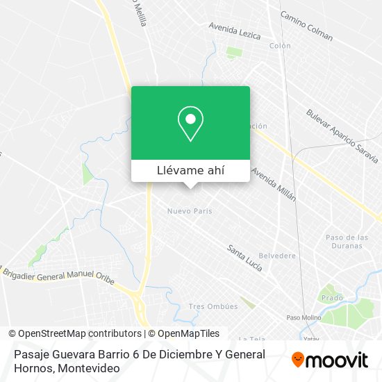 Mapa de Pasaje Guevara Barrio 6 De Diciembre Y General Hornos