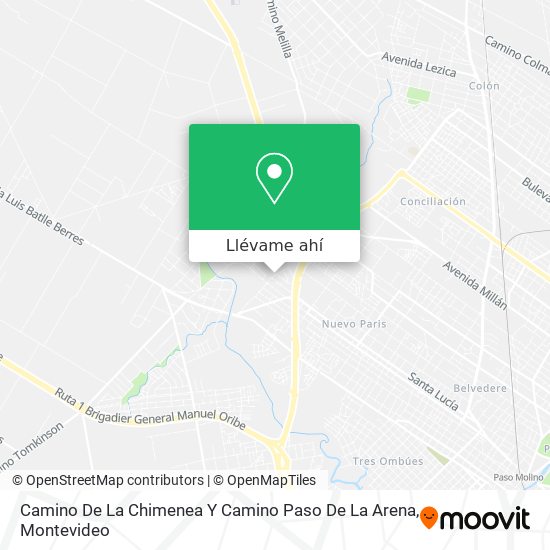 Mapa de Camino De La Chimenea Y Camino Paso De La Arena