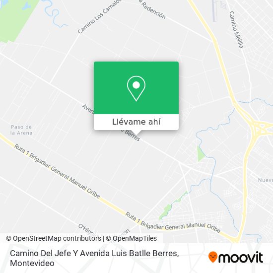 Mapa de Camino Del Jefe Y Avenida Luis Batlle Berres