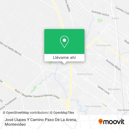 Mapa de José Llupes Y Camino Paso De La Arena