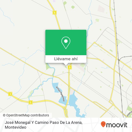 Mapa de José Monegal Y Camino Paso De La Arena