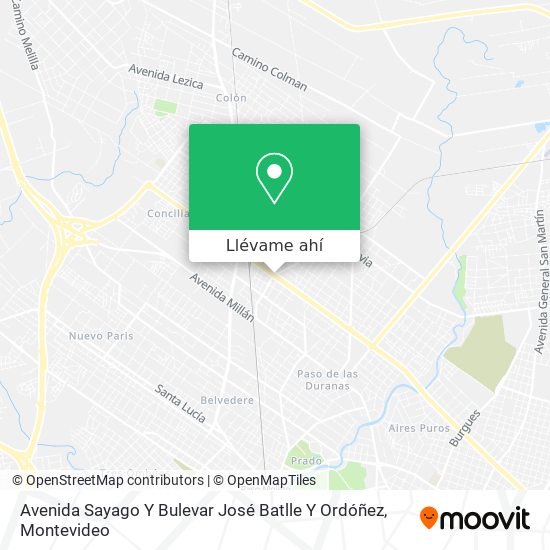 Mapa de Avenida Sayago Y Bulevar José Batlle Y Ordóñez