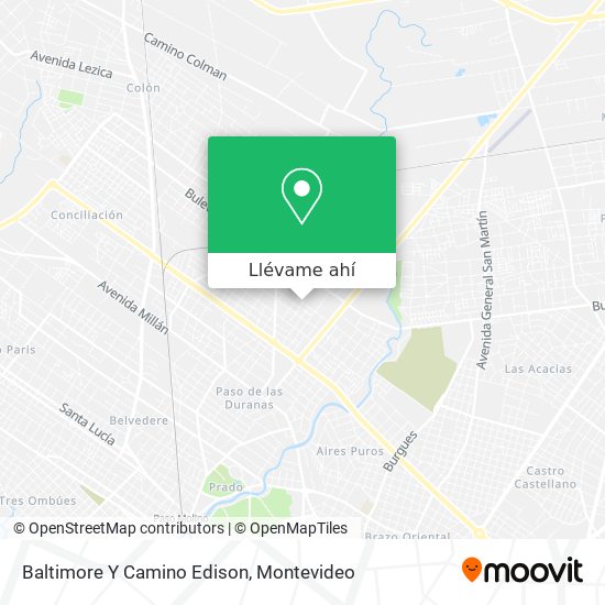 Mapa de Baltimore Y Camino Edison