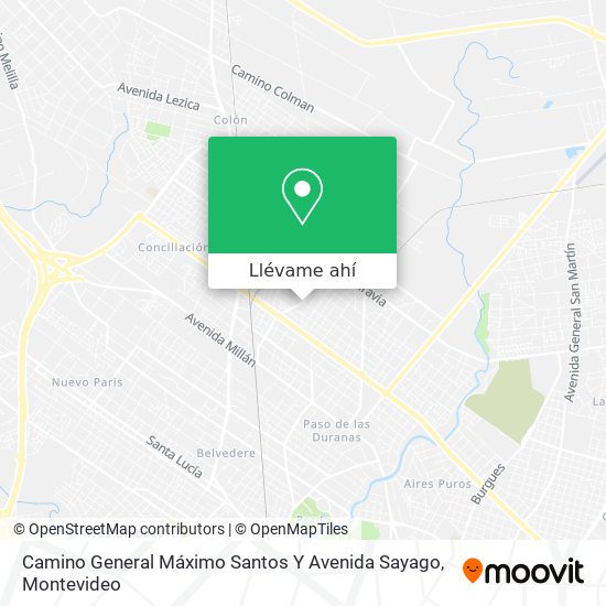 Mapa de Camino General Máximo Santos Y Avenida Sayago