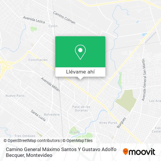 Mapa de Camino General Máximo Santos Y Gustavo Adolfo Becquer