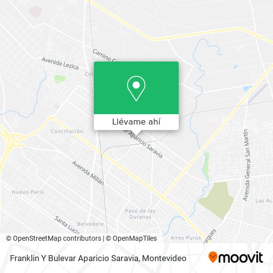 Mapa de Franklin Y Bulevar Aparicio Saravia