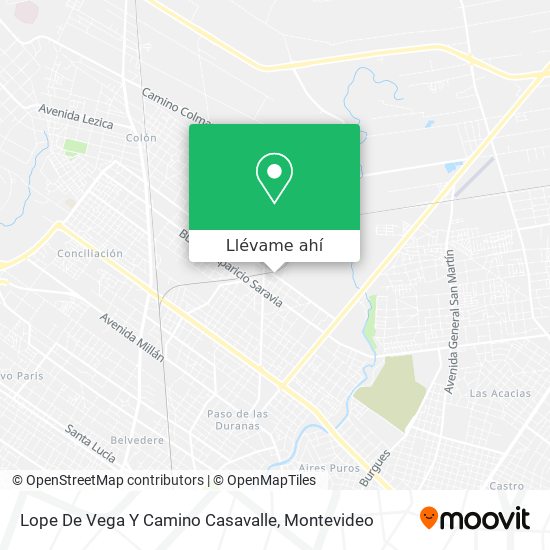 Mapa de Lope De Vega Y Camino Casavalle