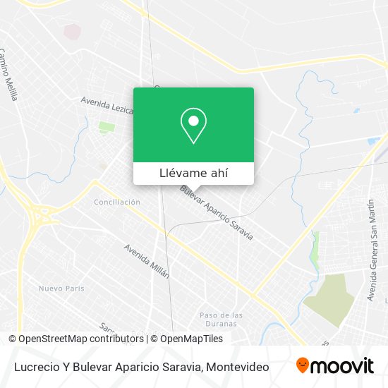Mapa de Lucrecio Y Bulevar Aparicio Saravia