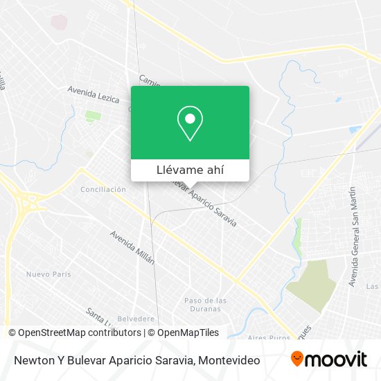Mapa de Newton Y Bulevar Aparicio Saravia