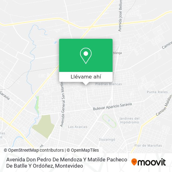 Mapa de Avenida Don Pedro De Mendoza Y Matilde Pacheco De Batlle Y Ordóñez