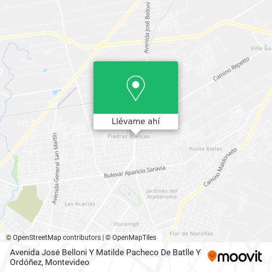 Mapa de Avenida José Belloni Y Matilde Pacheco De Batlle Y Ordóñez