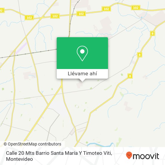 Mapa de Calle 20 Mts Barrio Santa María Y Timoteo Viti