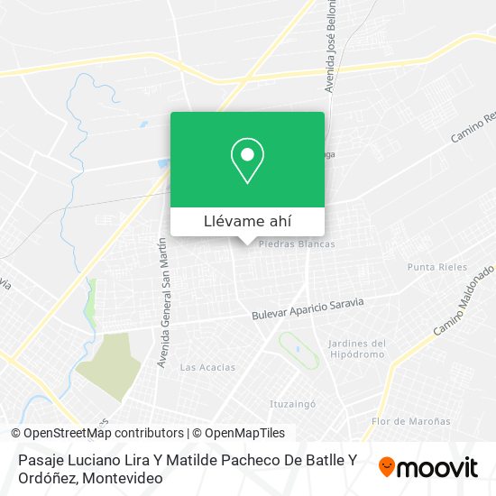 Mapa de Pasaje Luciano Lira Y Matilde Pacheco De Batlle Y Ordóñez