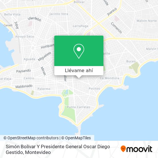 Mapa de Simón Bolívar Y Presidente General Oscar Diego Gestido