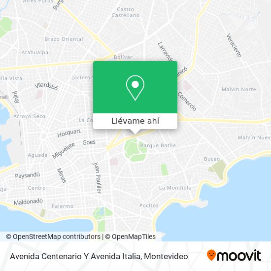 Mapa de Avenida Centenario Y Avenida Italia