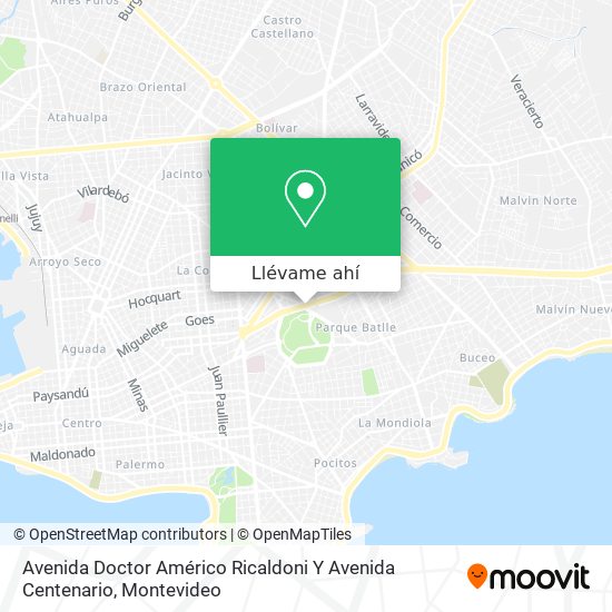 Mapa de Avenida Doctor Américo Ricaldoni Y Avenida Centenario