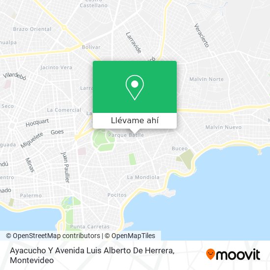 Mapa de Ayacucho Y Avenida Luis Alberto De Herrera