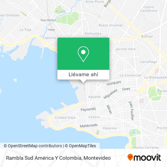 Mapa de Rambla Sud América Y Colombia
