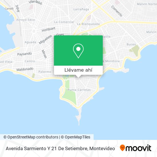 Mapa de Avenida Sarmiento Y 21 De Setiembre