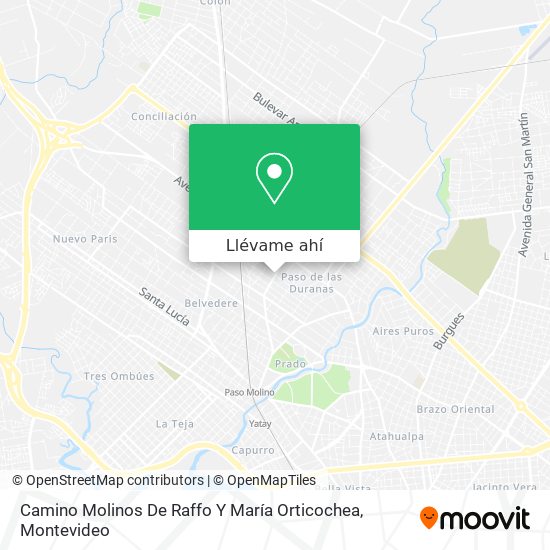 Mapa de Camino Molinos De Raffo Y María Orticochea