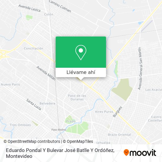 Mapa de Eduardo Pondal Y Bulevar José Batlle Y Ordóñez