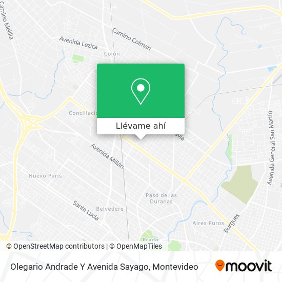 Mapa de Olegario Andrade Y Avenida Sayago
