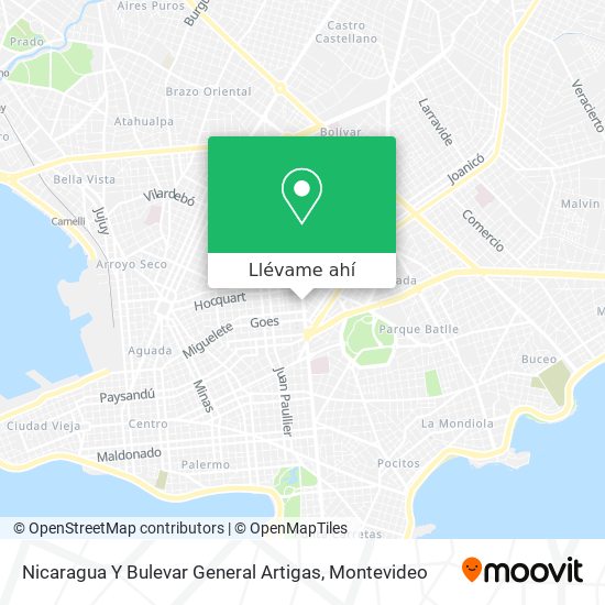 Mapa de Nicaragua Y Bulevar General Artigas