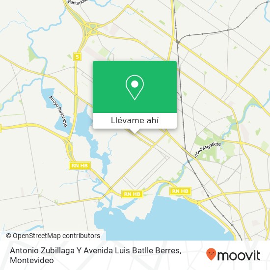 Mapa de Antonio Zubillaga Y Avenida Luis Batlle Berres