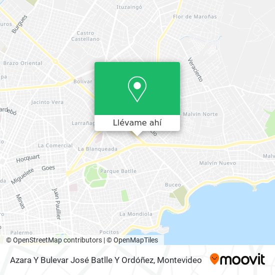 Mapa de Azara Y Bulevar José Batlle Y Ordóñez
