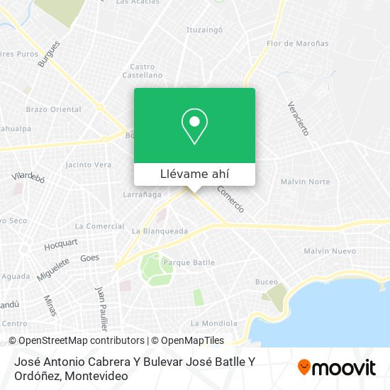 Mapa de José Antonio Cabrera Y Bulevar José Batlle Y Ordóñez