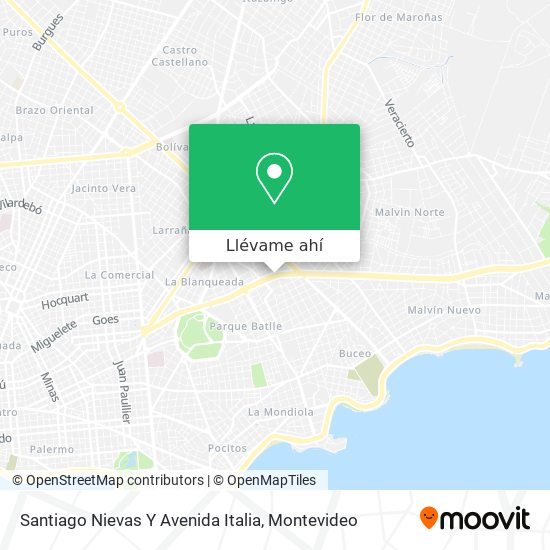Mapa de Santiago Nievas Y Avenida Italia