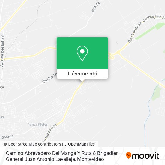 Mapa de Camino Abrevadero Del Manga Y Ruta 8 Brigadier General Juan Antonio Lavalleja