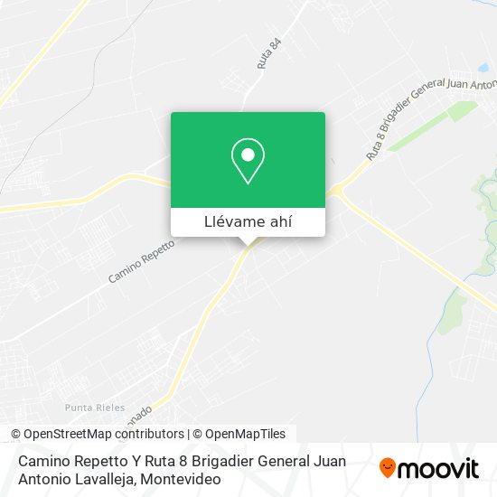Mapa de Camino Repetto Y Ruta 8 Brigadier General Juan Antonio Lavalleja