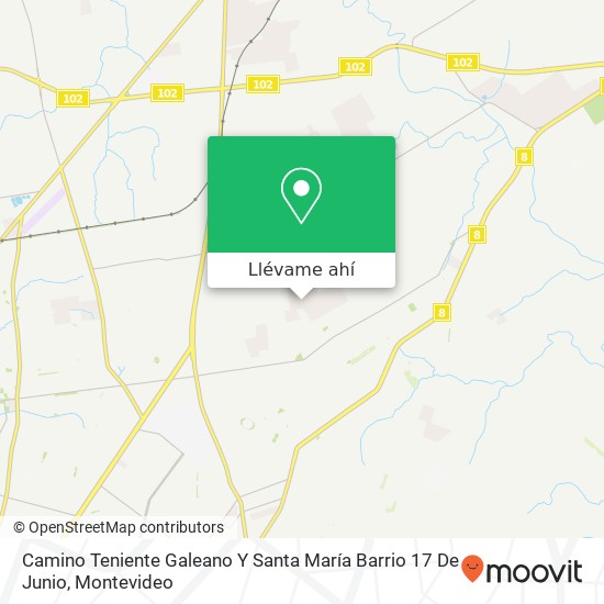 Mapa de Camino Teniente Galeano Y Santa María Barrio 17 De Junio