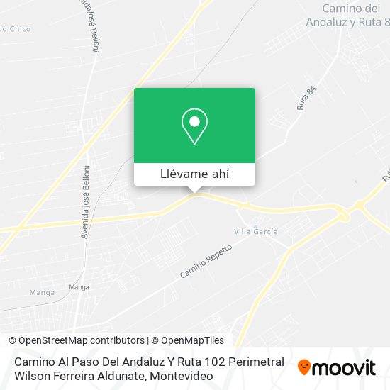 Mapa de Camino Al Paso Del Andaluz Y Ruta 102 Perimetral Wilson Ferreira Aldunate