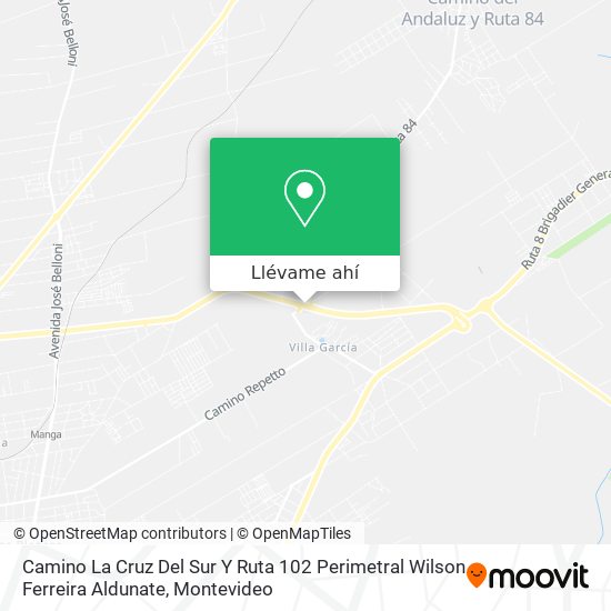 Mapa de Camino La Cruz Del Sur Y Ruta 102 Perimetral Wilson Ferreira Aldunate
