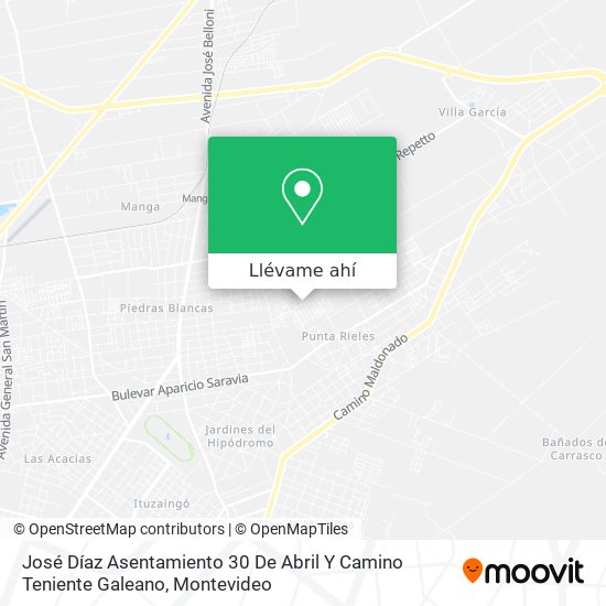 Mapa de José Díaz Asentamiento 30 De Abril Y Camino Teniente Galeano