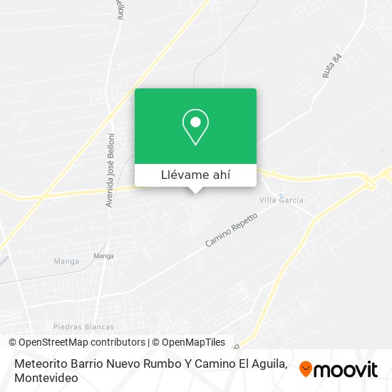 Mapa de Meteorito Barrio Nuevo Rumbo Y Camino El Aguila