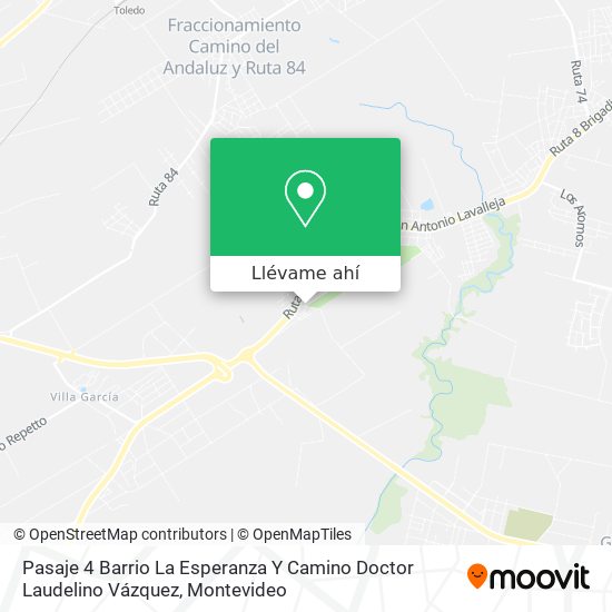 Mapa de Pasaje 4 Barrio La Esperanza Y Camino Doctor Laudelino Vázquez