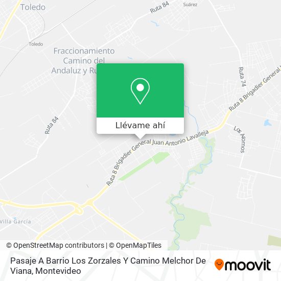 Mapa de Pasaje A Barrio Los Zorzales Y Camino Melchor De Viana