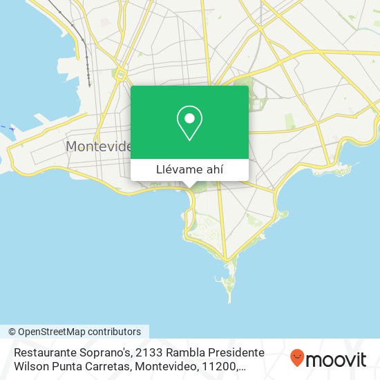 Mapa de Restaurante Soprano's, 2133 Rambla Presidente Wilson Punta Carretas, Montevideo, 11200