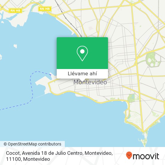 Mapa de Cocot, Avenida 18 de Julio Centro, Montevideo, 11100