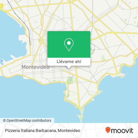 Mapa de Pizzeria Italiana Barbacana, Canelones Cordón, Montevideo, 11200