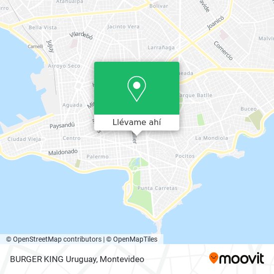 Mapa de BURGER KING Uruguay