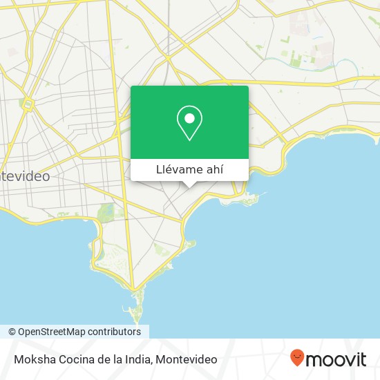 Mapa de Moksha Cocina de la India, Miguel Barreiro Pocitos, Montevideo, 11300